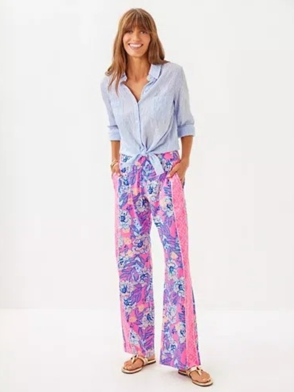 LILLY PULITZER Bal Harbour Stretch Palazzo Pant In Multi Size XXL